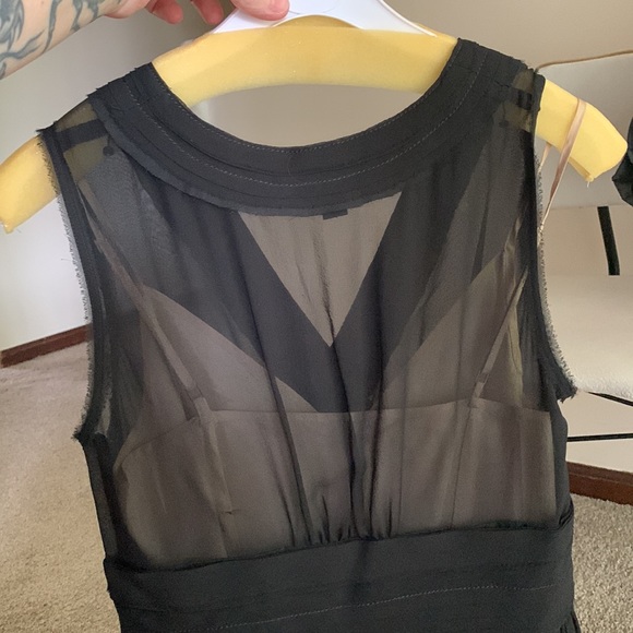 Banana Republic sheer black dress with nude slip, size 6 - Picture 5 of 9